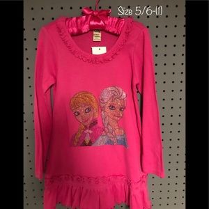 Sisters Rhinestone Embellished Long, Ruffles Shirt